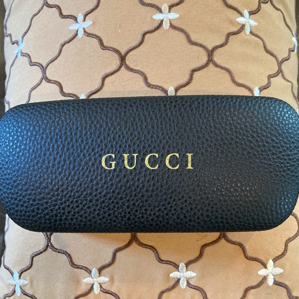 🌸WAS $275: Gucci Havanna Brown Gold Plated Mesh Sunglasses with Case - Picture 15 of 16